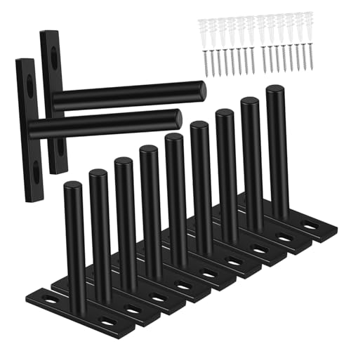 Sewroro 10 Stück Teiliges Unsichtbare Regalhalterungen aus Stabilem Eisen Schwimmende Wandhalterungen für Maximale Tragkraft Modernes Design Einfache Montage Platzsparend für Holzregale von Sewroro