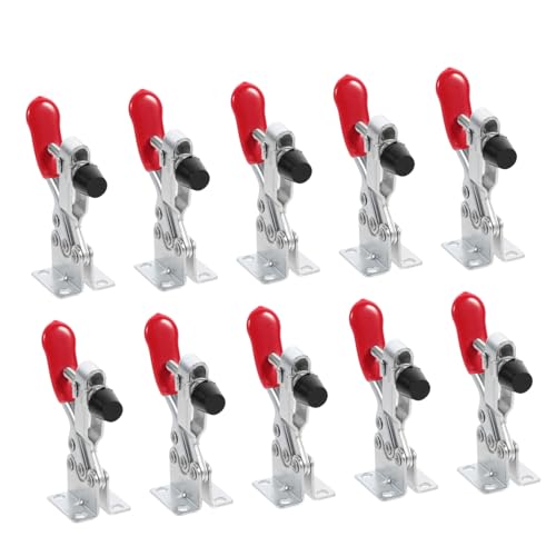Sewroro 10 Stück Teiliges Verzinkte Schnellspanner Horizontal und Vertikal Toggle Clamp mit Vinylgriff Verstellbarem Gummikopf Starker Haltekraft für Holz und Metallbearbeitung Sewroro 10 Stück Teiliges Verzinkte Schnellspanner Horizontal und Vertikal Toggle Clamp mit Vinylgriff Verstellbarem Gummikopf Starker Haltekraft für Holz und Metallbearbeitung von Sewroro