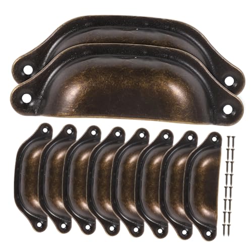 Sewroro 10 Stück Teiliges Vintage Schrankgriffe Muschelform aus Bronze Robust und Praktisch für Möbel Küchenschränke Kleiderschränke Einfache Montage Sewroro 10 Stück Teiliges Vintage Schrankgriffe Muschelform aus Bronze Robust und Praktisch für Möbel Küchenschränke Kleiderschränke Einfache Montage von Sewroro