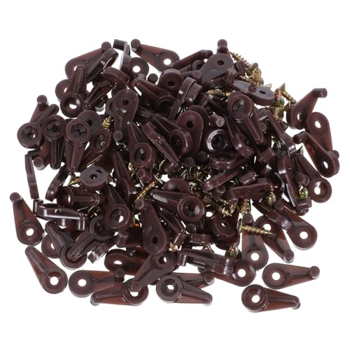 Sewroro 100 Sätze Kleiderspiegelklemme Vitrinenclips Spiegel hängende Hardware Glashalteklammern mit Schrauben Glashalteclip Schrankglasspiegelhalter Spiegelclips zur Wandmontage pp Braun von Sewroro