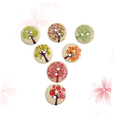 Sewroro 100 Stück Holzknöpfe Bunte Obst und Gemüse Muster für DIY Handwerk Scrapbooking und Bekleidungsaccessoires Langlebig und von Sewroro