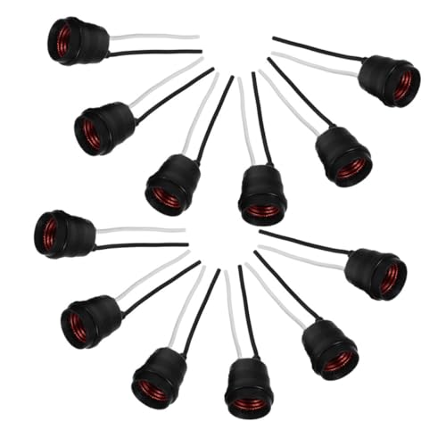 Sewroro 12 Stück Lampenfassung mit Flexiblem Kabel Wasserdichte Schwarze Lampenhalterung Wetterfeste Outdoor-leuchtenfassung für Feuchte Bereiche Wie Garten Terrasse Bad und Küche Einfache von Sewroro