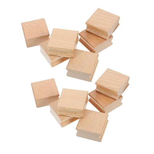 Sewroro 12 Stück Teiliges Buchenholz Stempelrohling DIY Schnitzwerkzeug für Scrapbooking Feine Gravur Holzstempel Material Vielseitig für Papier Stoff Leder Kreative Bastelprojekte von Sewroro