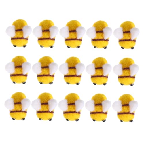Sewroro 15 Stück Teiliges Wollfilz Kleine Handgemachte Filz Bienen deko für DIY Bastelarbeiten Schmuck Hüte Taschen und Partyanhänger Wiederverwendbar und Vielseitig Einsetzbar von Sewroro