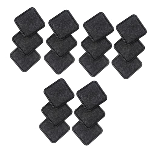 Sewroro 16 Stück Teiliges Quadratische Möbel Gripper aus Metall und Aluminium rutschfeste Bodenschoner für Stühle Betten und Sofas Dunkles Design Schützt Holzböden von Sewroro