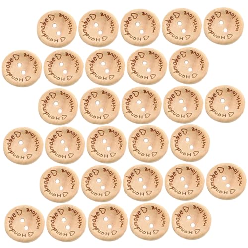 Sewroro 2 Packungen Holzknöpfe mit Herzgravur Handgefertigte DIY Nähknöpfe für Kleidung und Bastelprojekte Natürliche Glatte Oberfläche zum Annähen und Dekorieren von Sewroro