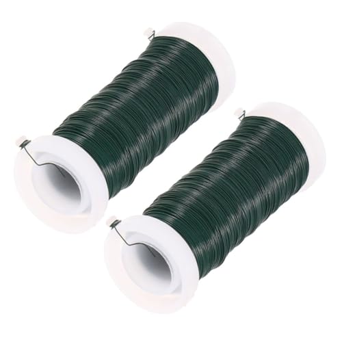 Sewroro 2 Rollen Grüner Flexibler Gartendraht Biegsamer Pflanzendraht zum Binden und Fixieren von Pflanzen Robustes Glattes Bindedraht für Kletterpflanzen und DIY Gartenprojekte von Sewroro