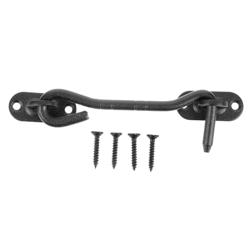 Sewroro 2 Sätze Edelstahl Fenster und Türhaken Rostfrei Stabiler Türriegel für Garage Schrank Bad Einfache Montage Langlebig Schwarze Oberfläche Sicherer Verschluss für Haus und Garten von Sewroro