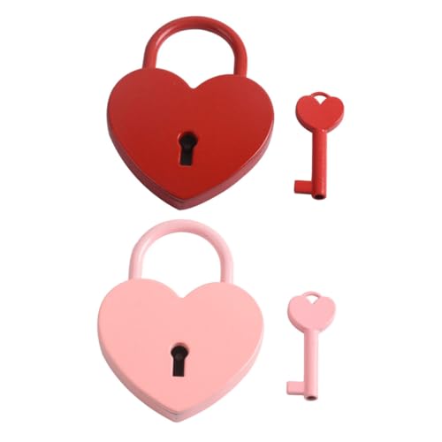 Sewroro 2 Sätze Love Lock Herzform Vorhängeschloss mit Schlüssel Rostfrei und Langlebig für Gepäck Schließfächer und Geschenke zum Jahrestag Romantisches Liebesschloss Rot Sewroro 2 Sätze Love Lock Herzform Vorhängeschloss mit Schlüssel Rostfrei und Langlebig für Gepäck Schließfächer und Geschenke zum Jahrestag Romantisches Liebesschloss Rot von Sewroro