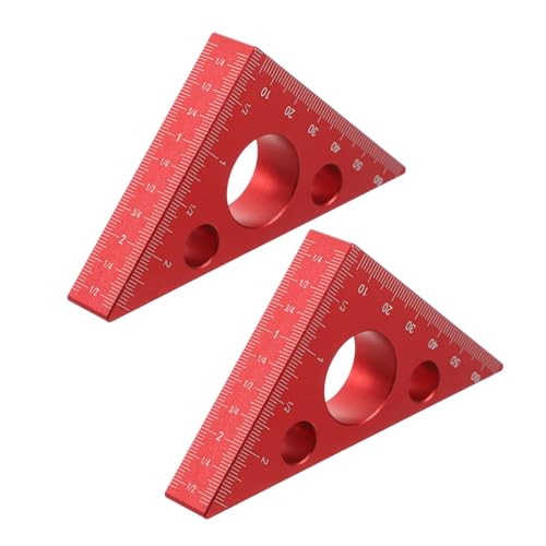 Sewroro 2 Stück Aluminium-dreieckslineal Holzarbeits-messwerkzeug mit Höhen Tiefenmessung Multifunktionaler Winkelmesser für Schreiner Duale Metrische und Imperiale Skalen Präzises Sewroro 2 Stück Aluminium-dreieckslineal Holzarbeits-messwerkzeug mit Höhen Tiefenmessung Multifunktionaler Winkelmesser für Schreiner Duale Metrische und Imperiale Skalen Präzises von Sewroro