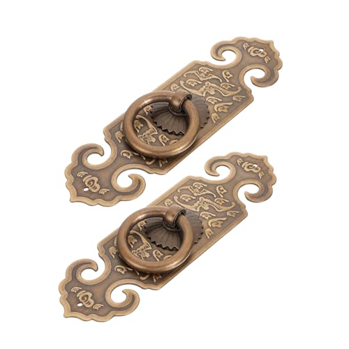 Sewroro 2 Stück Antike Messing Türgriff Vintage Möbelgriff für Schrank Schublade Kommode Solides Messing Verschleißfest Eleganter Chinesischer Stil für Möbel Türen Sewroro 2 Stück Antike Messing Türgriff Vintage Möbelgriff für Schrank Schublade Kommode Solides Messing Verschleißfest Eleganter Chinesischer Stil für Möbel Türen von Sewroro