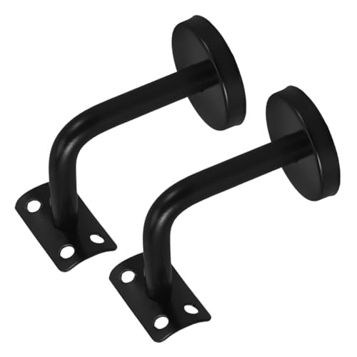 Sewroro 2 Stück Edelstahl Handlaufhalter Robuste Wandhalterung mit Pulverbeschichtetem Schwarzem Halter Einfache Montage Langlebige Treppenhandlaufstütze für Lackierte Wände und von Sewroro