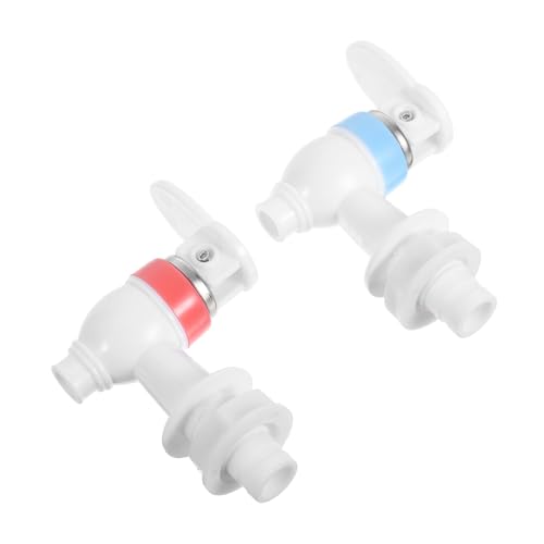 Sewroro 2 Stück Ersatzhahn für Wasserspender Kunststoff Wasserspender Wasserhahn mit Spritzschutz Doppelventil für Heiß Kaltwasser Kompatibel Langlebig und Vielseitig von Sewroro