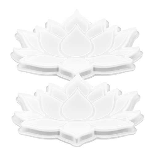 Sewroro 2 Stück Flexible Silikonform Lotusblüte für Epoxidharz DIY Coaster Herstellung Reißfest Transparent Wiederverwendbar Vielseitig für Bastelprojekte und Dekorationen von Sewroro