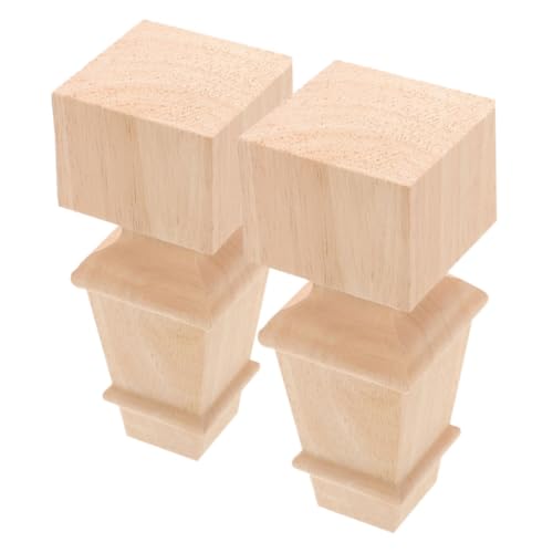Sewroro 2 Stück Holz Möbelfüße Stabile Tisch und Schrankbeine Natürlicher Stil Langlebige Holzbeine Ersatz für Kommode Vielseitige Möbelbeine für Tische und Schränke von Sewroro