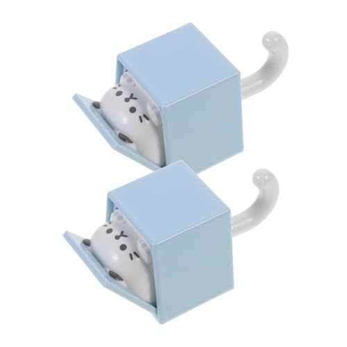 Sewroro 2 Stück Katzenhaken Starker Selbstklebender Handtuchhaken für Bad und Küche Bohrfrei mit Niedlichem Katzen Design Installieren und Repositionierbar von Sewroro