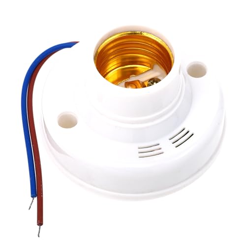 Sewroro 2 Stück Lampenfassung mit Ton und Lichtsensor Robuste Steckfassung für Treppenhaus und Flur Automatische Einschaltverzögerung Kompatibel mit LED Energiespar und Glühlampen von Sewroro