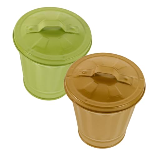 Sewroro 2 Stück Mini Mülleimer mit Deckel Niedlicher Tischmülleimer aus Verzinktem Material für Schreibtisch Wohnzimmer und Schlafzimmer Vielseitige Aufbewahrungslösung und Blumentopf Grün Sewroro 2 Stück Mini Mülleimer mit Deckel Niedlicher Tischmülleimer aus Verzinktem Material für Schreibtisch Wohnzimmer und Schlafzimmer Vielseitige Aufbewahrungslösung und Blumentopf Grün von Sewroro