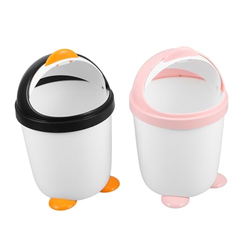 Sewroro 2 Stück Mini Schreibtisch Mülleimer im Pinguin Design Kleiner Abfallbehälter mit Deckel aus Kunststoff für Büro Zuhause Küche und Fahrzeugnutzung Sewroro 2 Stück Mini Schreibtisch Mülleimer im Pinguin Design Kleiner Abfallbehälter mit Deckel aus Kunststoff für Büro Zuhause Küche und Fahrzeugnutzung von Sewroro