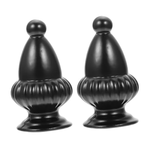 Sewroro 2 Stück Moderne Lampen dekorationsknöpfe aus Schwarzem Aluminium Kreatives Design Langlebig für Tisch Stehlampen mit Innengewinde von Sewroro
