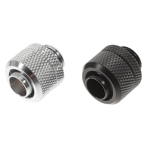 Sewroro 2 Stück PC Wasserkühlungs klemmverschraubung Gewinde Messing mit Silikondichtung Korrosionsbeständig Kompatibel mit Pumpen und Radiatoren Verchromt Langlebig für Computer von Sewroro