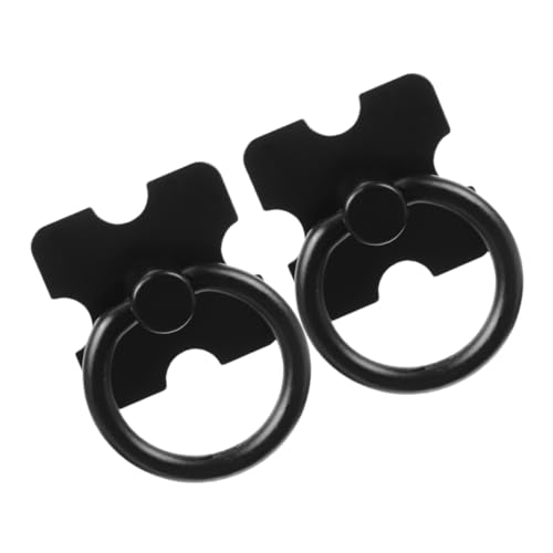 Sewroro 2 Stück Schwarze Metall Ringknöpfe Kommodenknauf Schrankgriff aus Zinklegierung Kompakt Leicht Modern für Kleiderschrank Tv Möbel Vielseitig und Einfach zu Montieren von Sewroro
