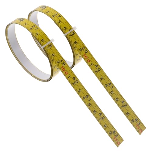 Sewroro 2 Stück Selbstklebendes Maßband Stahlmaßstab für Arbeitstisch Präzises Aufkleber maßband mit Klarer Anzeige Klebendes Lineal für Holzbearbeitung und Werkstattmessungen von Sewroro