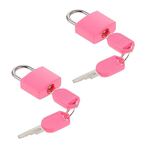 Sewroro 2 Stück Sicherheitsvorhängeschloss mit Schlüssel Mini Messing Vorhängeschloss für Schließfach Gepäck und Schmuckbox Praktische und Farbenfrohe von Sewroro
