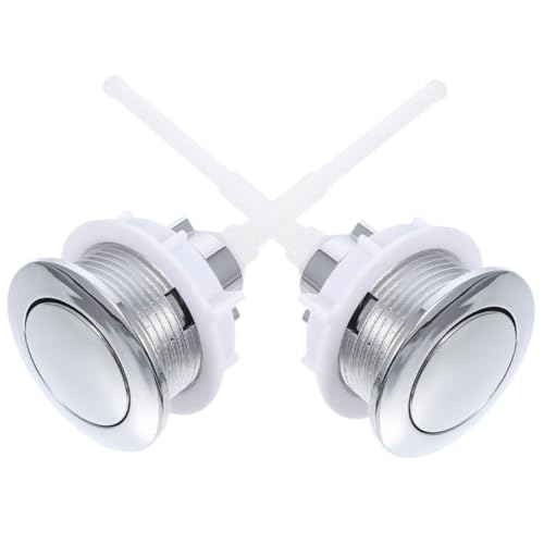 Sewroro 2 Stück Teiliges Toiletten Wassertank Drucktasten mit Verlängerbarem Stab Kompatibel für Standard Spülkasten Langlebige Chromoberfläche Einfach zu Ersetzen Geeignet für Haushalt von Sewroro