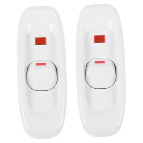 Sewroro 2 Stück Vintage Bettschalter Weiß Inline Lichtschalter mit Kontrollleuchte Einfache Einzelschalter Steuerung für Schlafzimmer Esszimmer Wohnzimmer Vintage Lichtschalter von Sewroro