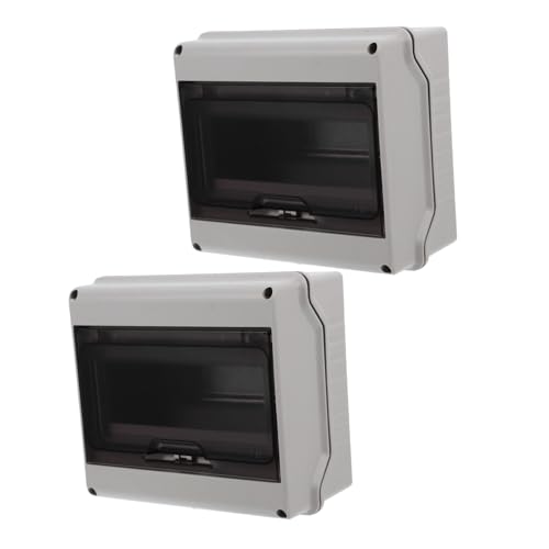 Sewroro 2 Stück Wege Verteilerkasten Außen Elektrische Schutzbox mit Din-schiene für Flexible Sicherungsinstallation und Wetterfeste Energieverteilung im Freien von Sewroro