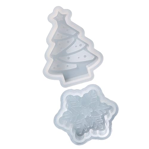 Sewroro 2 Stück Weihnachts Silikonform Teiliges DIY Kerzenform für Aromatische Kerzen Weihnachtsbaum Schneeflocken Design für Seifenherstellung und Kreative Bastelprojekte Sewroro 2 Stück Weihnachts Silikonform Teiliges DIY Kerzenform für Aromatische Kerzen Weihnachtsbaum Schneeflocken Design für Seifenherstellung und Kreative Bastelprojekte von Sewroro