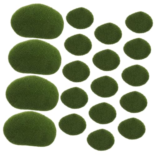 Sewroro 20 Stück Künstliche Moosbälle Dekorative Steine für Arrangements und Bastelprojekte für Märchengärten und Kreative Dekorationen von Sewroro