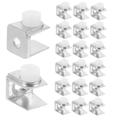 Sewroro 20 Stück Teiliges Glasregalhalter Stabile Glasbodenträger mit Glatter Oberfläche Einfache Montage Universelle Halterung für Glasplatten für Badezimmer und Spiegelaufhängung von Sewroro