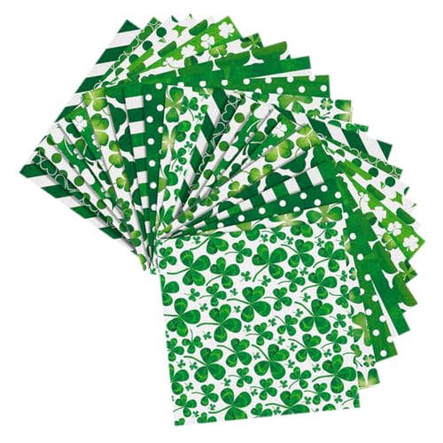 Sewroro 24 Blatt Vierblättriges Kleeblatt-Hintergrundpapier Schrott Sammelalbbücher scrapbook paper kraftpapier kraft paper craft paper Hintergrundpapiermaterial Papierhandwerk Green von Sewroro