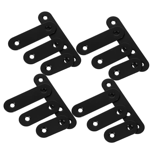 Sewroro 24 Stück Teiliges Metall flachwinkel Stabile Gerade Eckwinkel in Vier Robuste Halterungen für Möbelreparatur Vielseitige Flache Metallwinkel zur Verstärkung von Holzplatten von Sewroro