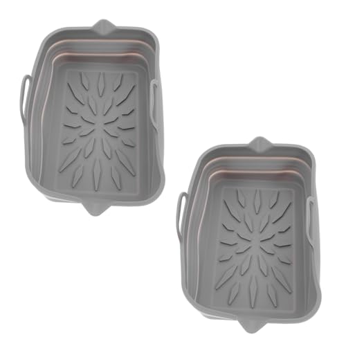 Sewroro 2stücke Silikon-geschirrmatte Für Heißluftfritöse Hitzebeständige Backmatte Faltbares Silikonblech Antihaftbeschichtete Matte Für Fritteuse Auswechselbare Backeinlage von Sewroro