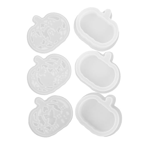 Sewroro 3 Sätze Halloween Silikon Kürbisform für Epoxidharz und Gießharz DIY Teelichthalter Kerzenhalter Herbst Deko Basteln Sicher Flexibel für Erwachsene von Sewroro