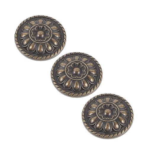 Sewroro 3 Stck Vintage Runde Schrankknöpfe Teiliges aus Massivem Zinklegierung Dekorative Möbelknäufe für Kommode Küchenschränke und Kleiderschrank Einfache Montage Vielseitig Verwendbar von Sewroro