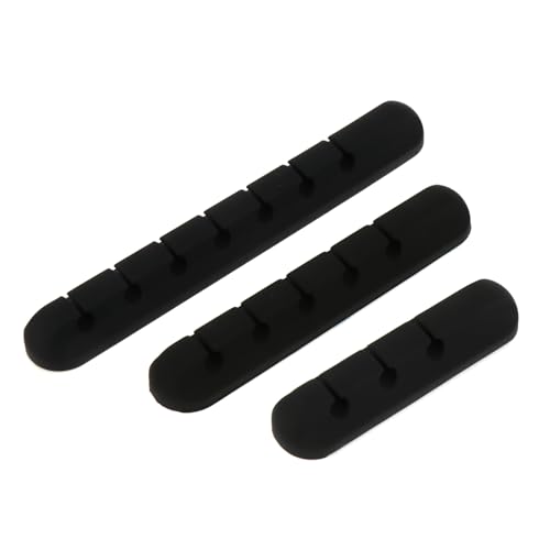 Sewroro 3 Stück Selbstklebende Kabelhalter aus Strapazierfähigem für Schreibtisch Kabelmanagement Kabelführende Clips in Schwarz Öffnungen Platzsparend und Vielseitig Einsetzbar von Sewroro
