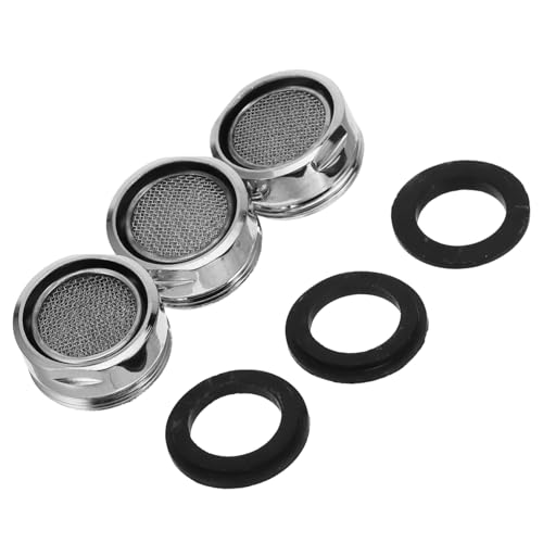 Sewroro 3 Stück Teiliges Edelstahl Wasserhahn Aerator Außengewinde Wassersparender Strahlregler mit Filtersieb Spritzfreier Luftsprudler für Küchen und Badezimmerarmaturen von Sewroro
