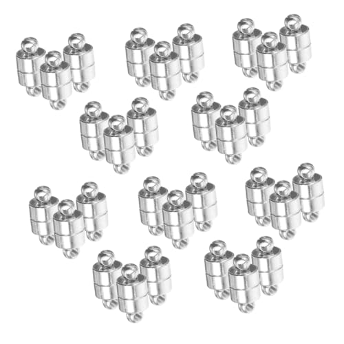 Sewroro 30 Stück Teiliges Kupfer Magnetverschluss für Halsketten Armbänder Silberfarbene Schmuckverschlüsse DIY Mehrfach-pack Schnelle Verbindung Zuverlässiger Halt Reisegeeignet von Sewroro