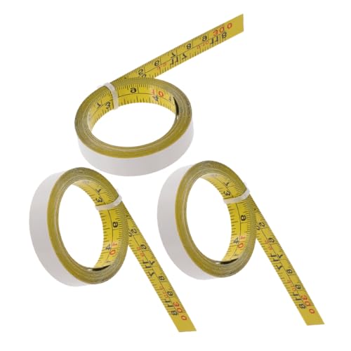 Sewroro 3Roll Selbstklebendes Stahl-maßband mit Zentimeterangabe Wiederverwendbares Abziehbares Kleberückseiten-messband für Holzarbeiten Schneiderei und Technik von Sewroro