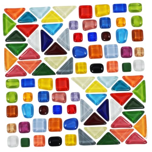 Sewroro 3er Pack Kristallglas mosaiksteine Glasfliesen DIY Patches Buntglas für Bastelarbeiten Langlebige Farbige Glasstücke mit Glatter Oberfläche für Kreative Handarbeiten von Sewroro