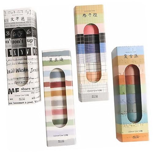 Sewroro 4 Boxen Boxen Washi Tape mit Farbigem Dekorativem Klebeband für Scrapbooking DIY Bastelprojekte Planer und Geschenkverpackung Verschiedene Muster Praktische Klebebandpakete Sewroro 4 Boxen Boxen Washi Tape mit Farbigem Dekorativem Klebeband für Scrapbooking DIY Bastelprojekte Planer und Geschenkverpackung Verschiedene Muster Praktische Klebebandpakete von Sewroro