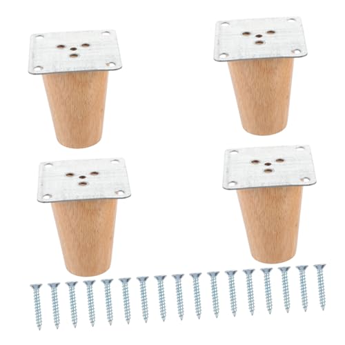 Sewroro 4 Sätze Möbelbeine aus Massivholz Nordischer Stil Stabile Holzfüße für Sofa Schrank Tv Möbel mit Montageplatten und Schrauben Bodenschonend Feuchtigkeitsbeständig von Sewroro