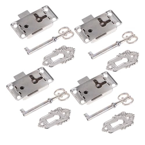 Sewroro 4 Sätze Vintage Möbel Schloss Retro Schmuckbox Metall für Möbel Langlebig und Dekorativ zur Reparatur Antiker Kisten Sewroro 4 Sätze Vintage Möbel Schloss Retro Schmuckbox Metall für Möbel Langlebig und Dekorativ zur Reparatur Antiker Kisten von Sewroro