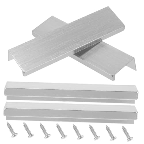 Sewroro 4 Stck Teiliges Metall Küchen und Schrankgriffe Verlängerte Verdeckte Kanten Griffe für Türen Stilvolle und Praktische Unsichtbare Ziehgriffe für Möbel und Kleiderschränke von Sewroro