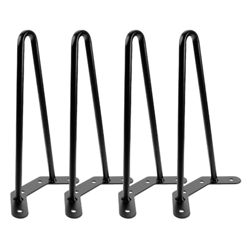 Sewroro 4 Stück Haarnadel Tischbeine Metall Höhenverstellbare und Strapazierfähige Möbelbeine für Esstische Schreibtische und Nachttische Schwarz Sewroro 4 Stück Haarnadel Tischbeine Metall Höhenverstellbare und Strapazierfähige Möbelbeine für Esstische Schreibtische und Nachttische Schwarz von Sewroro