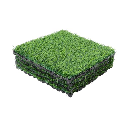 Sewroro 4 Stück Künstliche Grasmatte Realistisches Kunstgras für und Außeneinsatz Pflegeleichtes Deko Rasenmaterial für Balkon Garten Haustiertraining und von Sewroro